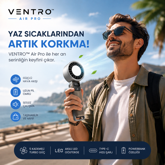 VENTRO™ Air Pro | 5 Kademeli Turbo El Vantilatörü