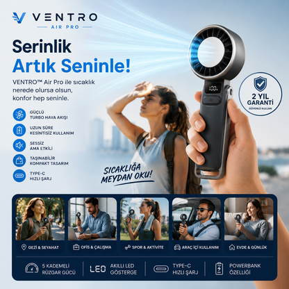 VENTRO™ Air Pro | 5 Kademeli Turbo El Vantilatörü